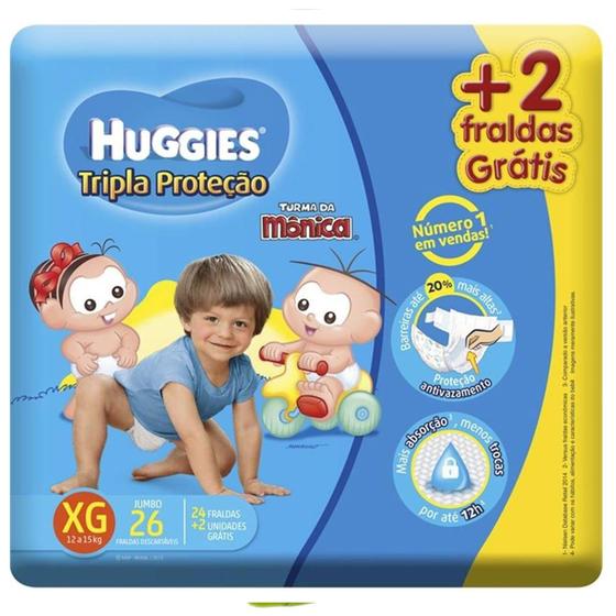 Imagem de Fralda Huggies Tripla Proteção XG com 26 unidades