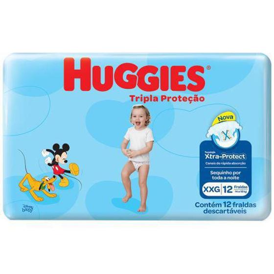 Imagem de Fralda Huggies Tripla Proteção XXG com 12 Unidades