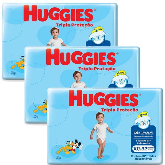 Imagem de Fralda Infantil Huggies Disney Tripla Proteção (Mega) 03 PACOTES  XG - 96un TOTAL 12-15kg