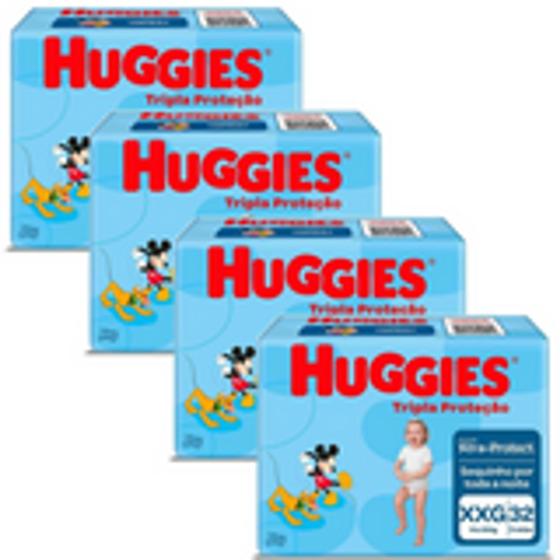 Imagem de Fralda Infantil Huggies Disney Tripla Proteção (Mega) 04 PACOTES XXG - 128 un TOTAL  14-18kg