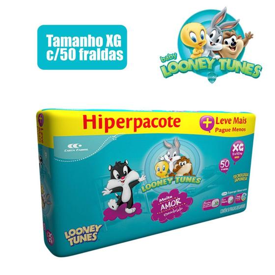 Imagem de Fralda infantil Looney Tunes pacote Hiper - Carta Fabril