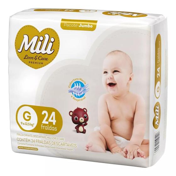 Imagem de Fralda Infantil Mili Love Care Jumbo G 24 Unidades - Mili