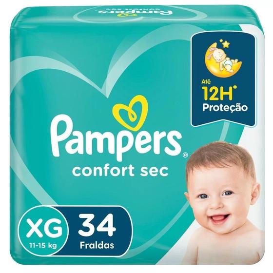 Imagem de Fralda Infantil Pampers Confort Sec XG com 34 unidades