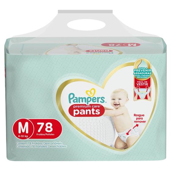 Imagem de Fralda Infantil Pampers Premium Care Pants Tamanho M com 78 Unidades