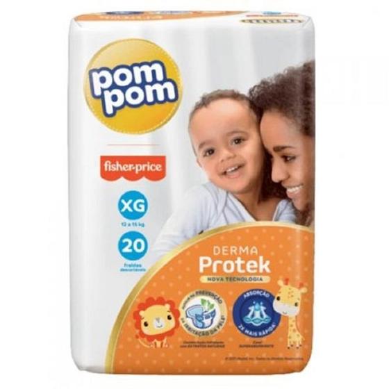 Imagem de Fralda Infantil Pom Pom Tamanho XG - 20 Unidades