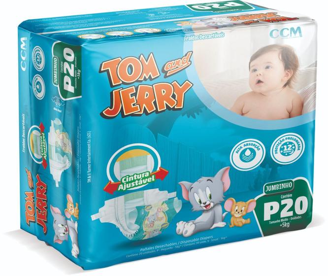 Imagem de Fralda Infantil Tom & Jerry P c/20