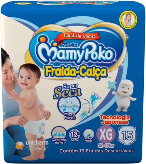 Imagem de Fralda MamyPoko Fralda Calça Premium Seca Tamanho XG Com 15 Unidades