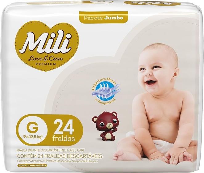 Imagem de Fralda Mili Love Care Premium Jumbo G 24 un  Mili