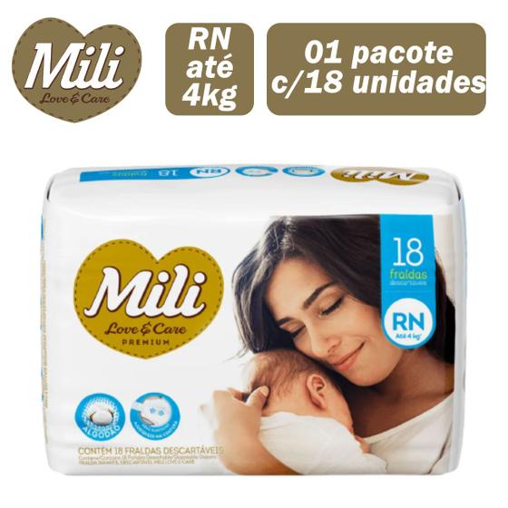 Fralda Mili Love & care Premium RN recém nascido com 18 unidades - Fralda  Descartável - Magazine Luiza