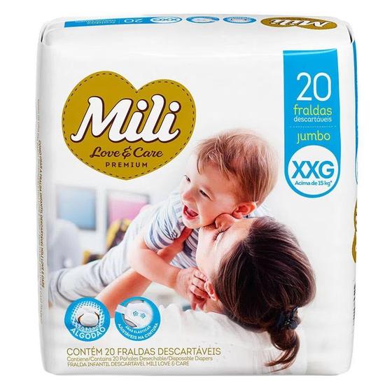 Imagem de Fralda Mili Love & Care Premium Tam XXG 20 Unid  Mili SA