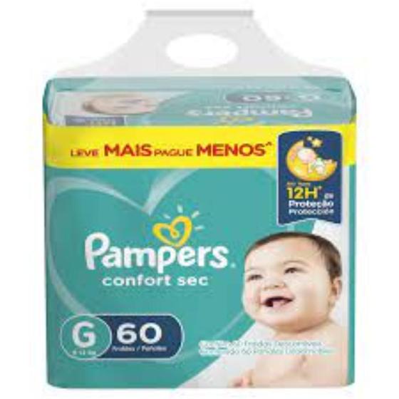 Imagem de Fralda Pampers Confort Sec G 60 Unidades Pampers Confort Sec