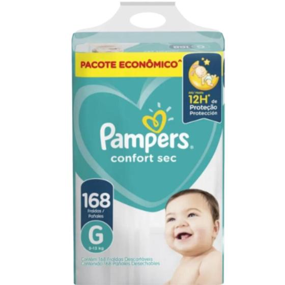 Imagem de FRALDA PAMPERS CONFORT SEC G COM 168 unidades