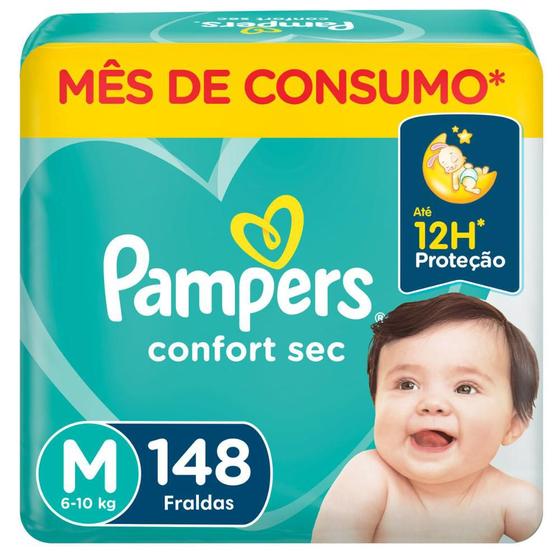Imagem de Fralda Pampers Confort Sec Jumbo Plus M com 148un