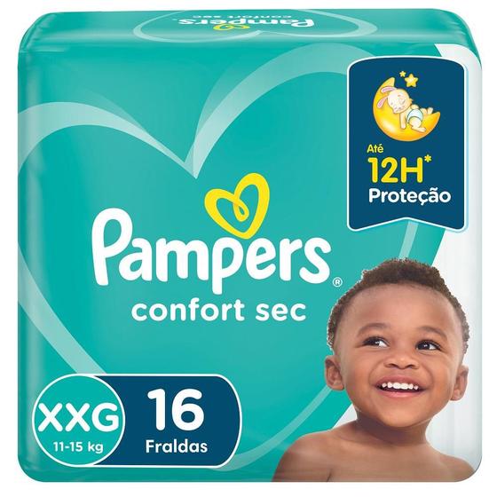 Imagem de Fralda Pampers Confort Sec Pacotão Tamanho XXG 16 Unidades