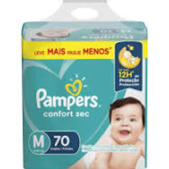 Imagem de Fralda pampers confort sec super m com 70 tiras