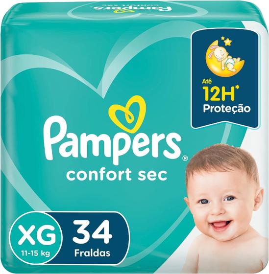 Imagem de Fralda Pampers Confort Sec Tamanho XG Com 34 Unidades