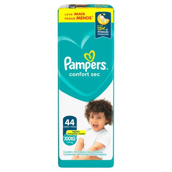 Imagem de Fralda Pampers Confort Sec Tamanho XXXG 44 Unidades Descartáveis