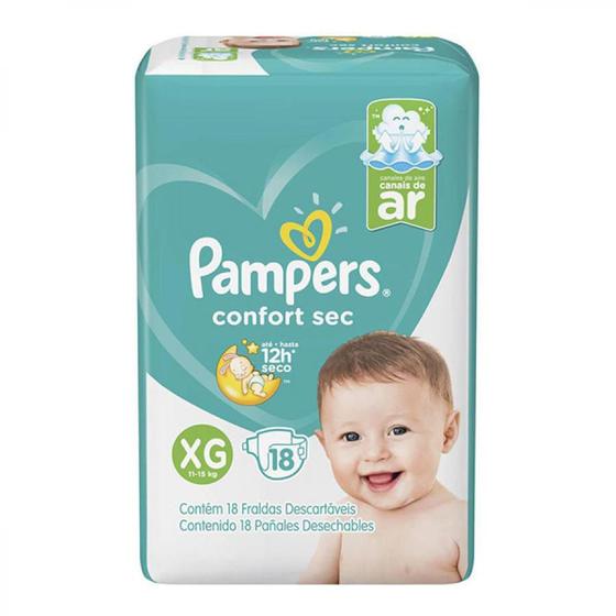 Imagem de Fralda Pampers Confort Sec Xg Pacotão Com 18 Unidades