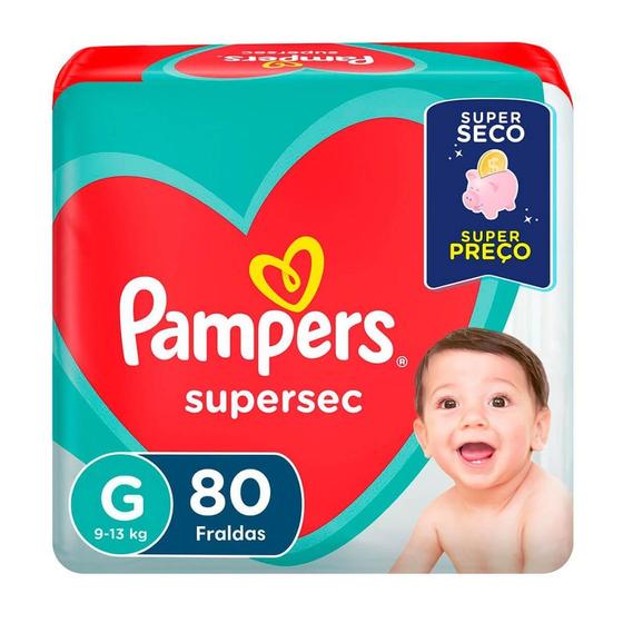 Imagem de Fralda Pampers Descartável Supersec Jumbo 80 Unidades G