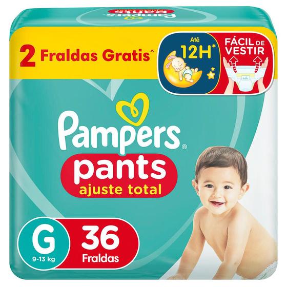 Imagem de Fralda Pampers Pants Ajuste Total Tamanho G com 36 Fraldas Descartáveis