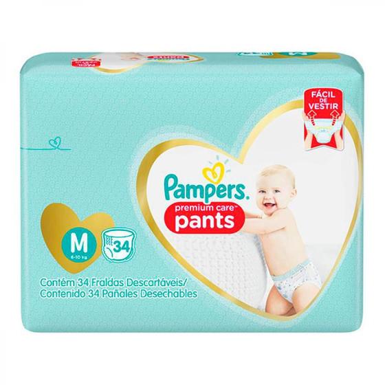 Imagem de Fralda Pampers Pants Premium Care M Mega Com 34 Unidades
