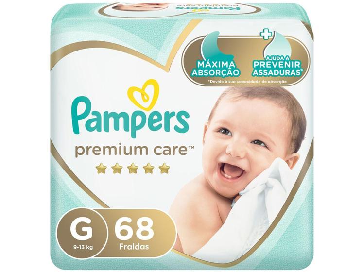 Fralda Pampers Premium Care G - 9 a 13kg 68 Unidades Imagem de Fralda Pampers Premium Care G - 9 a 13kg 68 Unidades