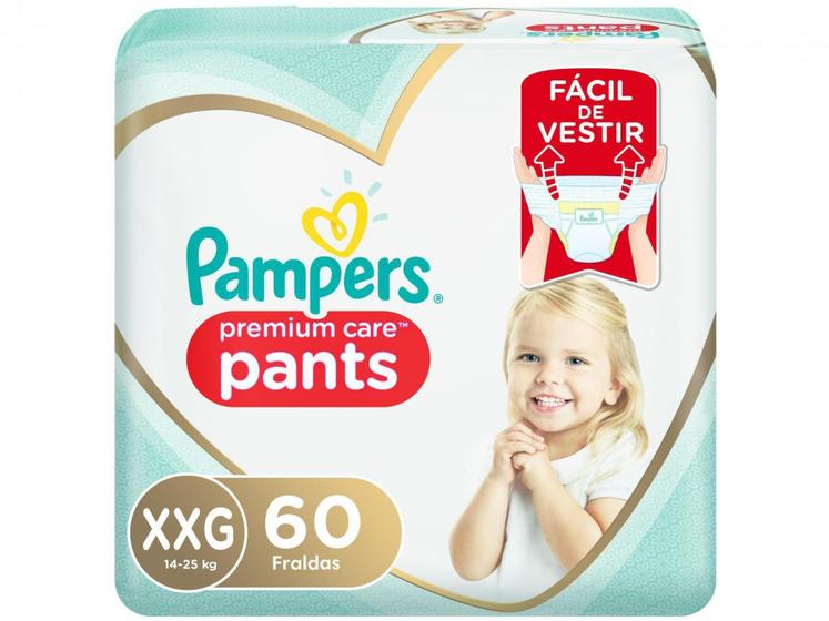Imagem de Fralda Pampers Premium Care Pants Calça Tam. XXG - 14 a 25kg 60 Unidades
