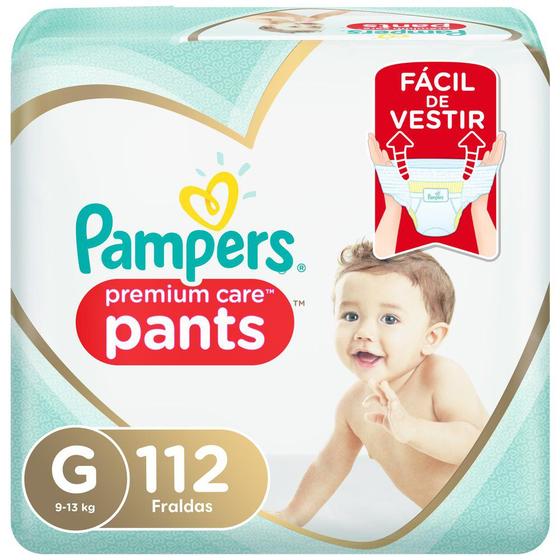 Imagem de Fralda Pampers Premium Care Pants Tamanho G com 112 Fraldas Descartáveis