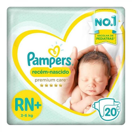 Imagem de Fralda Pampers Premium Care Rn+ Até 6kg Com 20 Unidades