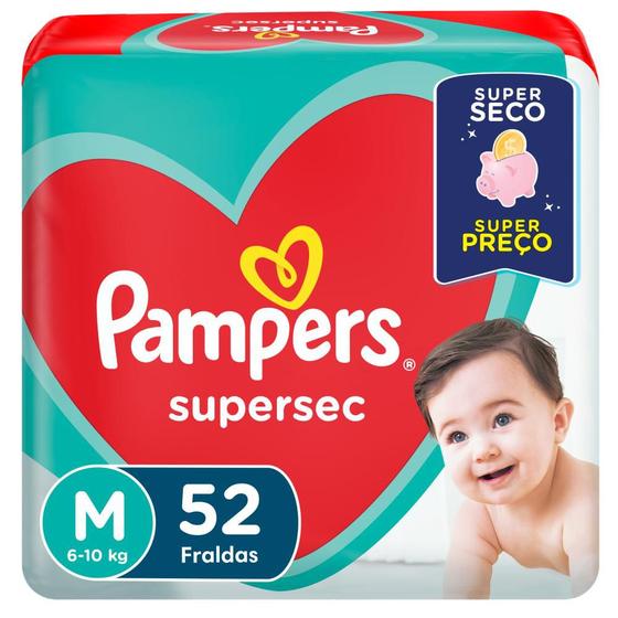 Imagem de Fralda Pampers Supersec M 52 Unidades