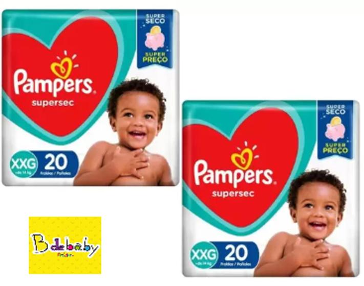 Fralda Pampers Supersec tamanho XXG kit COM 02 pacotes - 40 Fraldas - P ...