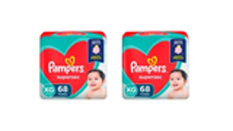 Imagem de Fralda Pampers Supersec Vermelha 2 Pacotão Tamanho XG Com 68 Unidades Cada -11 a 15kg