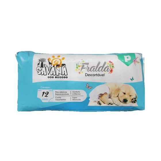 Imagem de Fralda para Cães Higiênica Descartável Premium Savana com 12 unidades Pequena