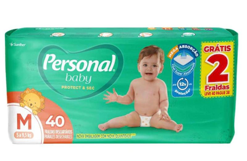 Imagem de Fralda Personal Baby Protect & Sec Mega  - Tam M - 40 unidades - ATACADO BARATO