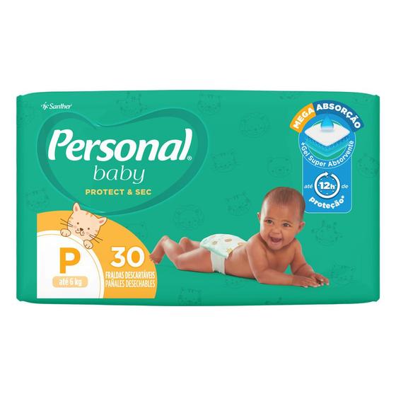 Imagem de Fralda Personal Baby Protect & Sec Tamanho P com 30 Fraldas Descartáveis