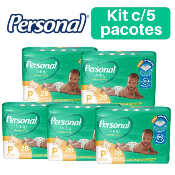 Imagem de Fralda Personal tamanho P kit com 5 pacotes jumbo
