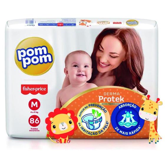 Imagem de Fralda Pom Pom Derma Protek Hiper M C/86 Unidades