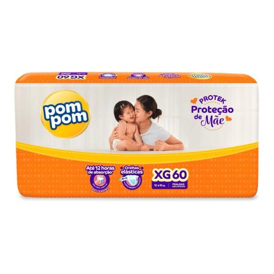 Imagem de Fralda Pom Pom Protek XG com 60 unidades - 12 a 15kg