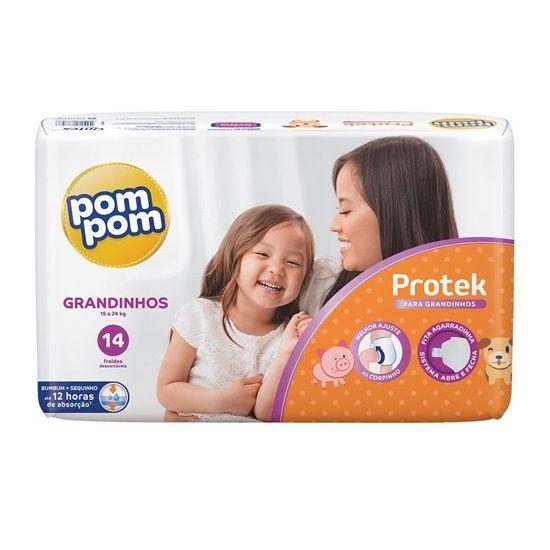 Imagem de FRALDA POMPOM DERMA PROTEK GRANDINHOS - 14un
