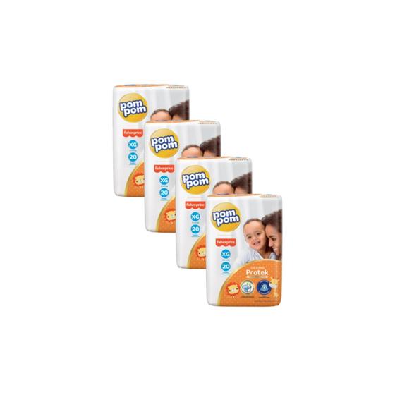 Fralda Pompom Derma Protek Jumbo Tam XG- ATACADO BARATO - Kit com 80 Unidades/Tiras Menor preço em Fralda Pompom Derma Protek Jumbo Tam XG- ATACADO BARATO - Kit com 80 Unidades/Tiras