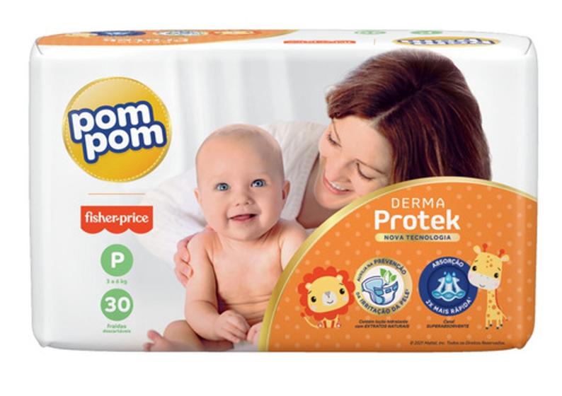 Imagem de Fralda Pompom Derma Protek Tam P - 30 fraldas - OFERTA