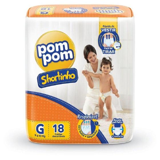 Imagem de Fralda pompom shortinho jumbo g c/18