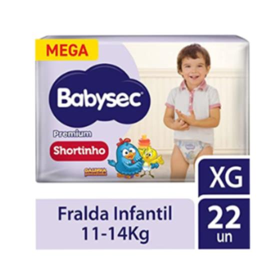 Imagem de Fralda Shortinho BabySec Premium Galinha - Pintadinha XG 11 a 14kg 22 Unidades