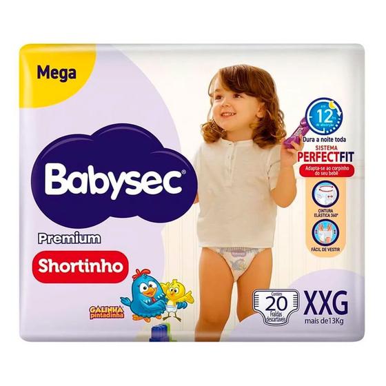 Imagem de Fralda Shortinho Babysec Premium Tamanho XXG com 20 Fraldas Descartáveis