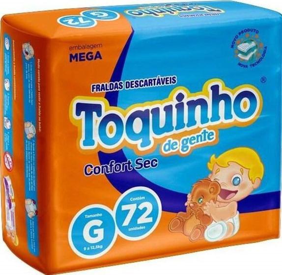 Imagem de Fralda Toquinho de gente confort, tamanho G com 72 fraldas