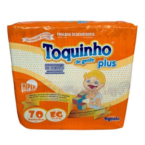 Imagem de Fralda toquinho plus hiper xg com 70 unidades