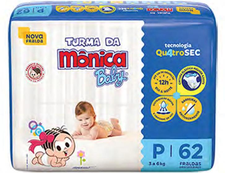 Imagem de Fralda Turma Da Monica Baby Mega Tamanho P, M,G,GG,XG