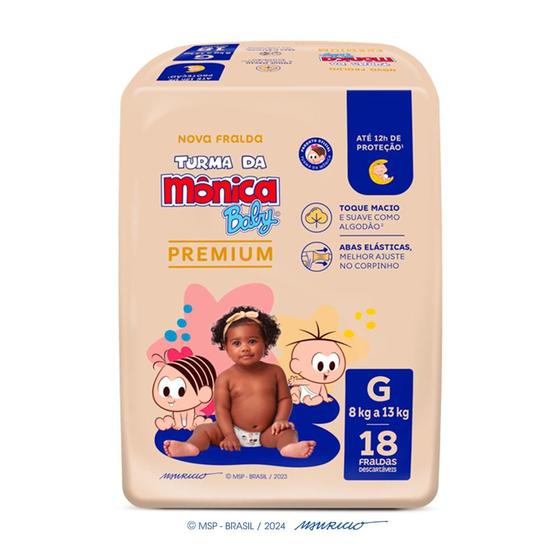 Imagem de Fralda Turma da Mônica Baby Premium Jumbo G com 18un