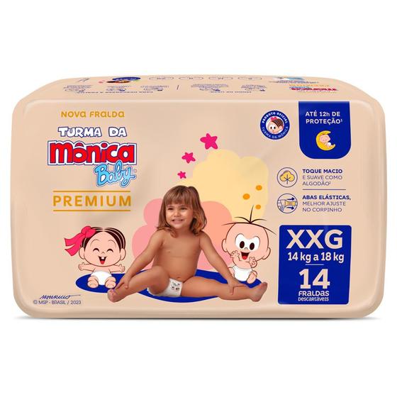Imagem de Fralda Turma da Mônica Baby Premium XXG 14 Fraldas Descartáveis