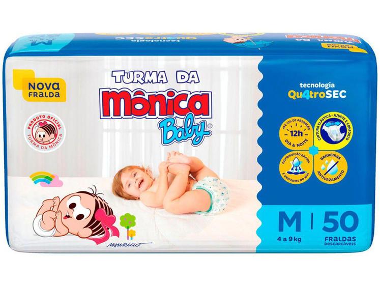 Imagem de Fralda Turma da Mônica Baby Tam. M - 4 a 9kg 50 Unidades